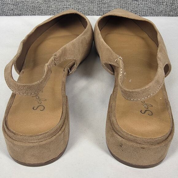 SEYCHELLES SLOANE POINTED TOE SLIP-ON – WOMEN’S 9W – FAUX SUEDE – LOW BLOCK HEEL - Picture 4 of 9